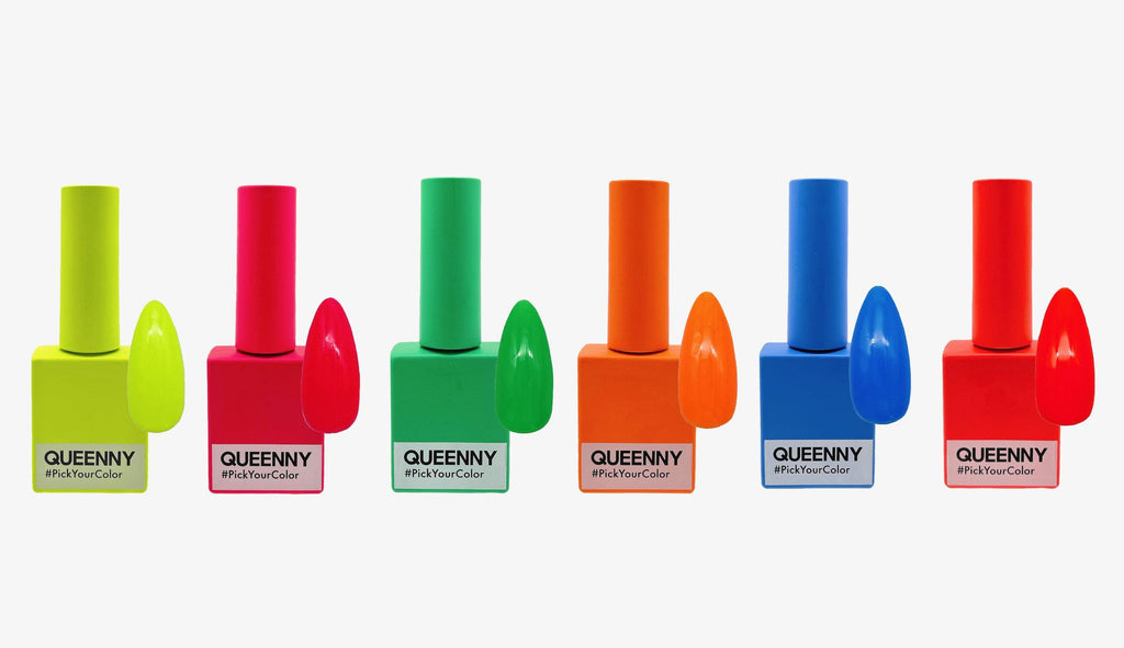  NEON COLLECTION BUNDLE - QUEENNY USA (vegan, cruelty free, non toxic, 11 free gel nail polish)