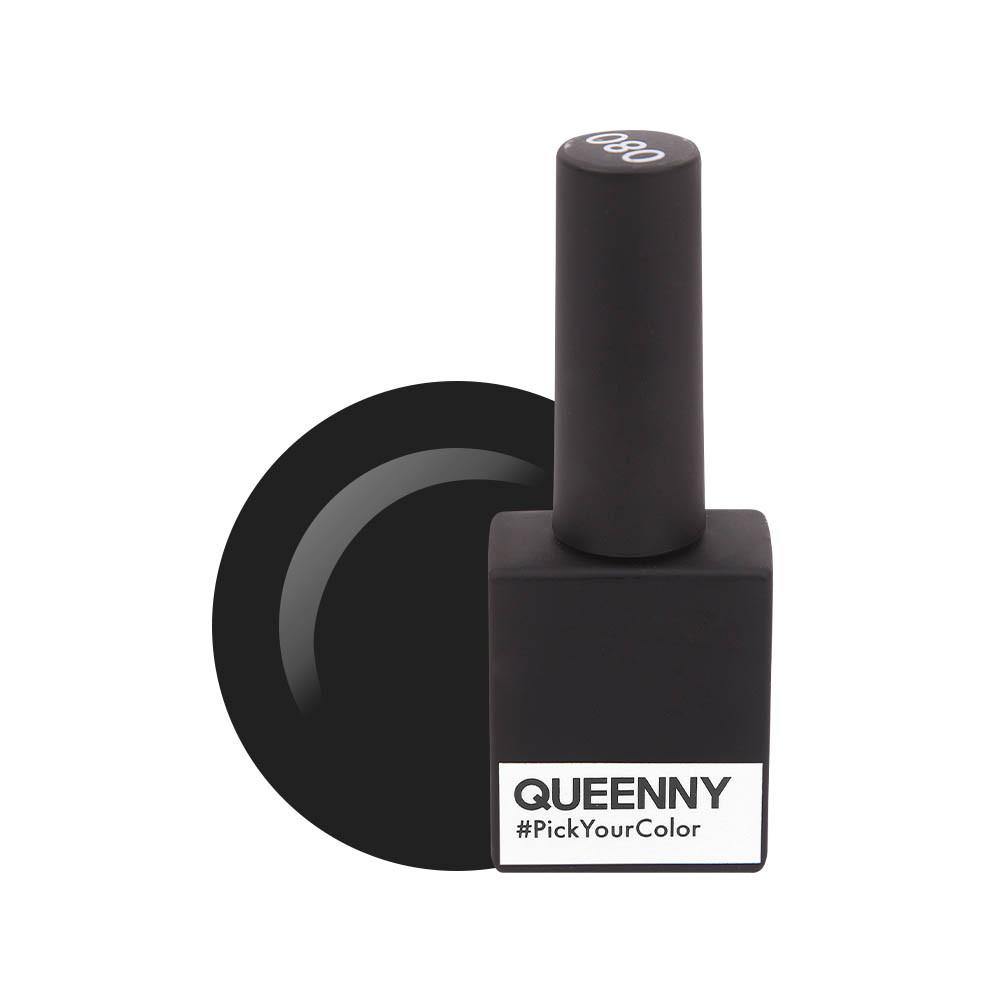  Black 080 - QUEENNY USA (vegan, cruelty free, non toxic, 11 free gel nail polish)